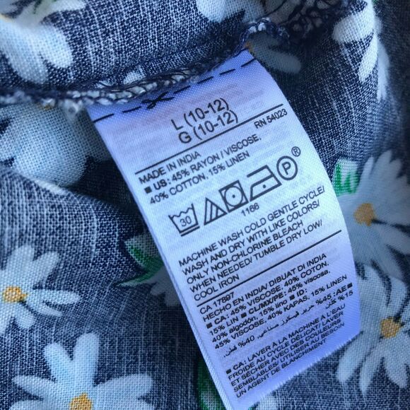 Old Navy Blue Floral Swing Dress NEW NWT‎ Size Large 10 12 Daisy Print - Picture 5 of 9